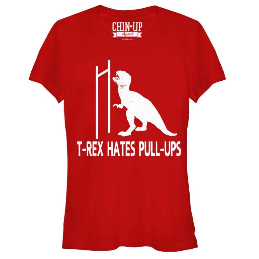 CHIN UP Junior’s T-Rex Pull-Ups  T Shirt Red