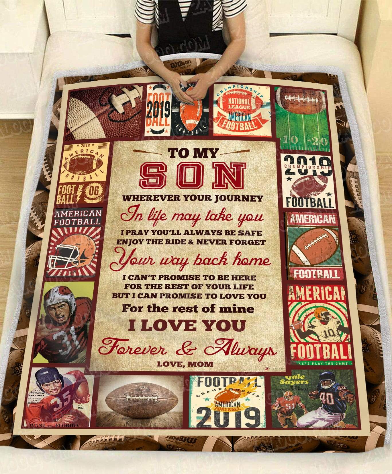 Personalized Football – Son Mom – Wherever Your Journey In Life May Take You Quilt Blanket Ep1899