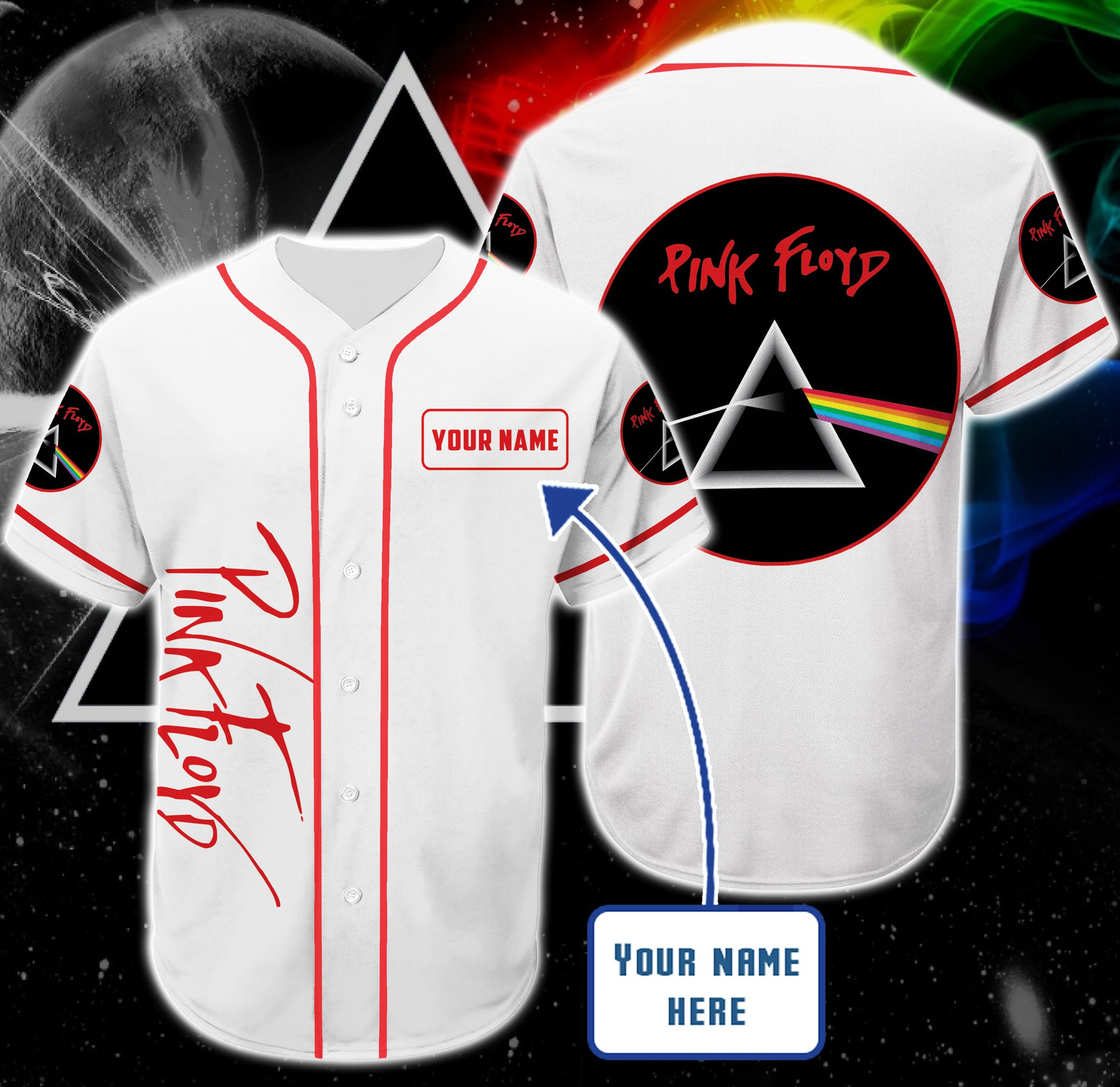 Pink Floyd 4 Types Customized Baseball Tee Jersey Shirt Unisex Men Women