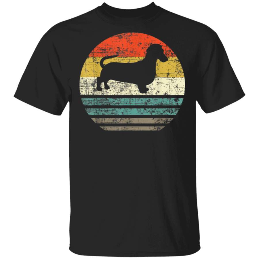 Dachshund Dog  Retro Vintage 60s 70s 80s Silhouette Gifts TShirt