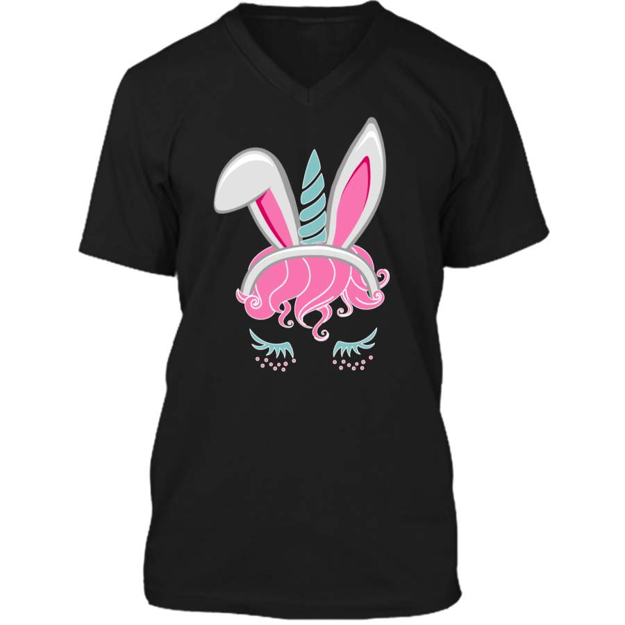 Bunnicorn Unicorn Bunny Easter Shirt for Rabbit lovers Mens Printed V-Neck T