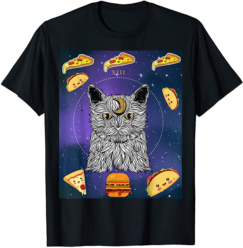 Astronaut Space Moon Cat Taco Pizza Burger Kitten Pet Animal T-Shirt