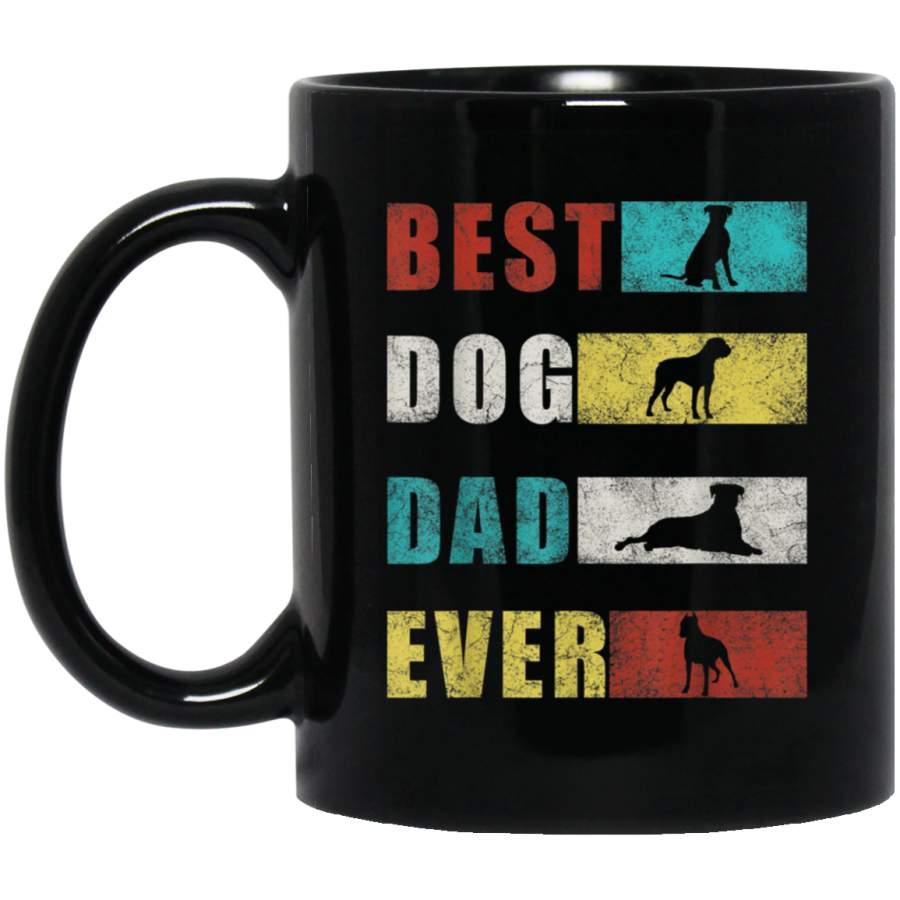 Best Dog Dad Ever Boxer Retro Vintage Funny Gift Mug