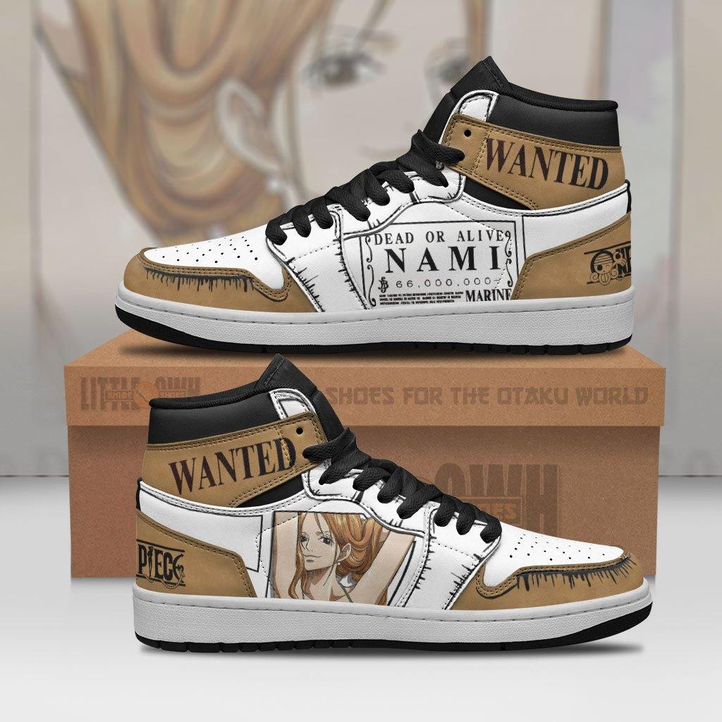 Nami Wanted Sneakers Custom 1Piece Anime Shoes