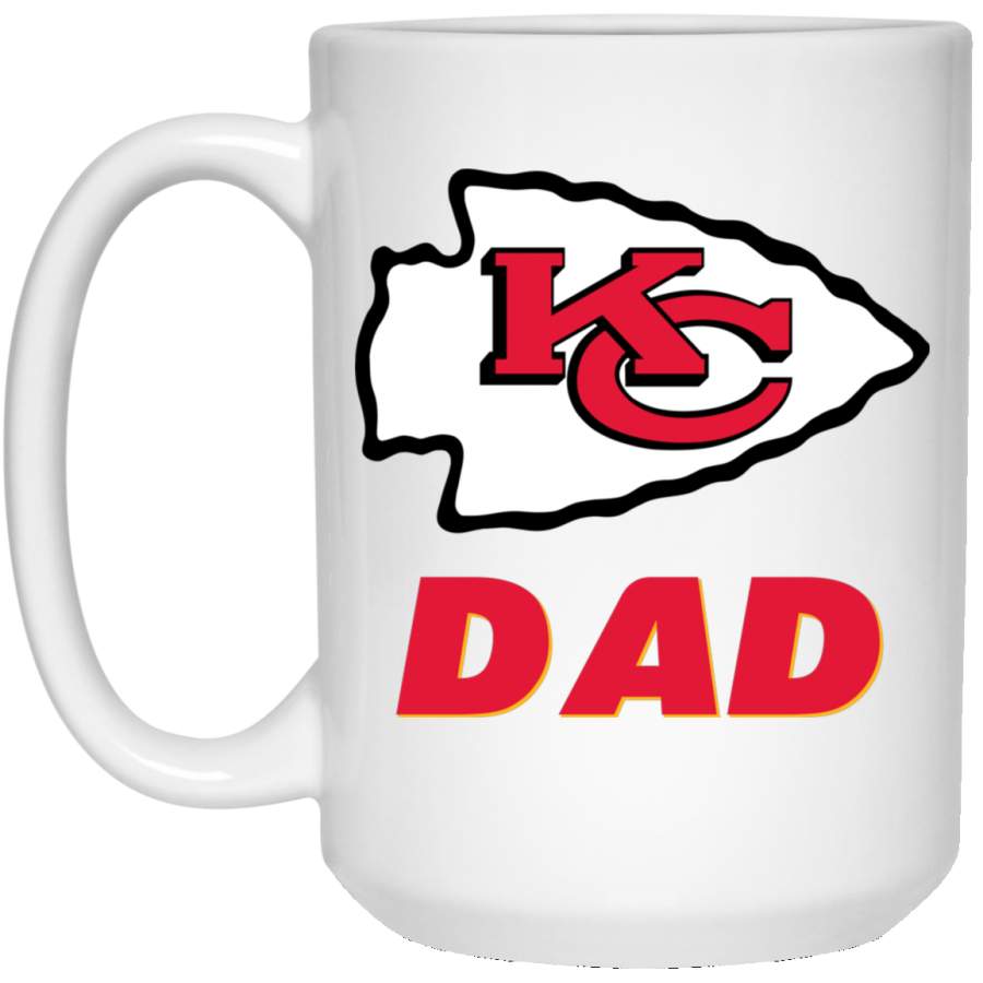 Custom Personalized Kansas City Chiefs Logo Dad 21504 15 oz. White Mug