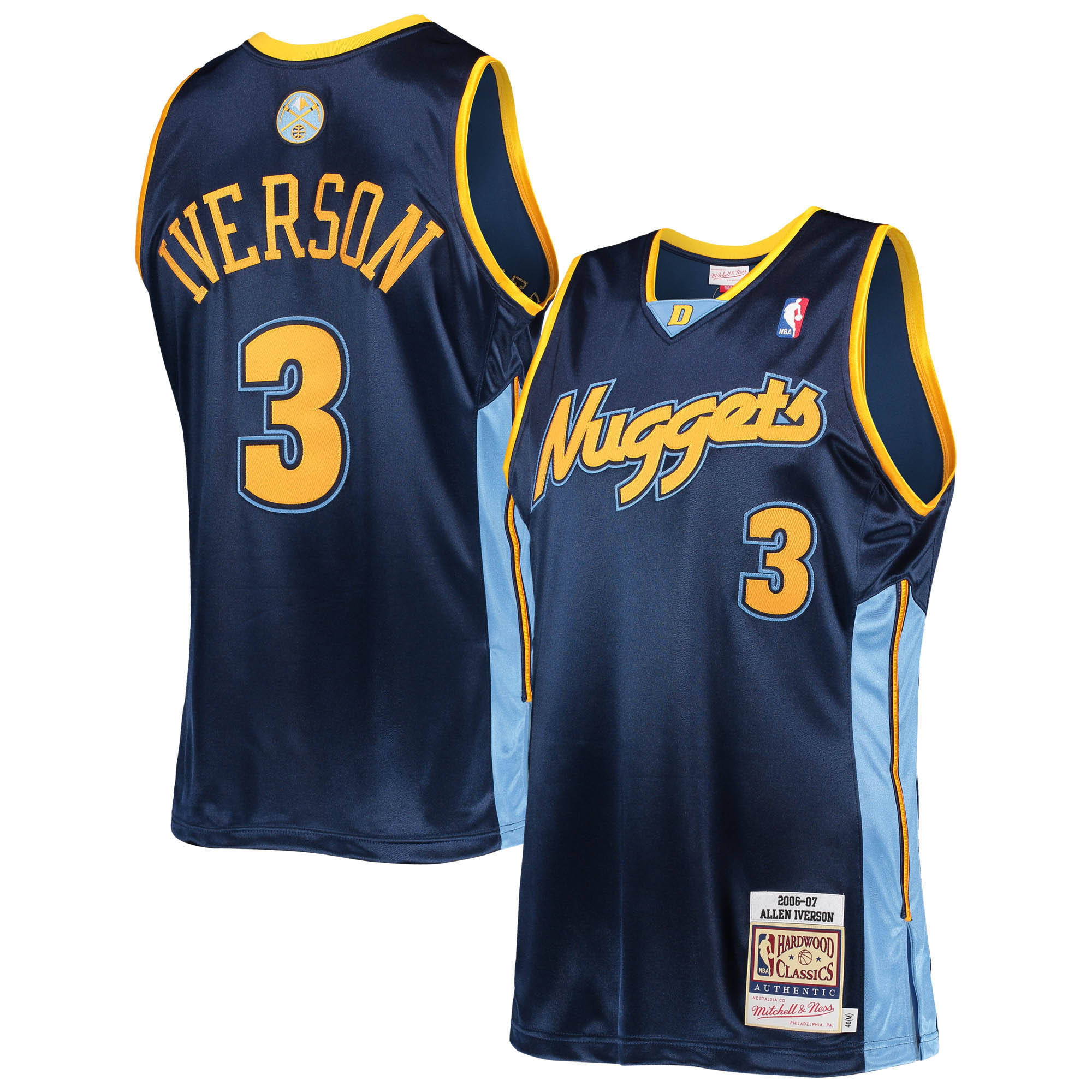 Allen Iverson Denver Nuggets Mitchell & Ness Hardwood Classics Authentic 2006 Jersey – Navy NBA