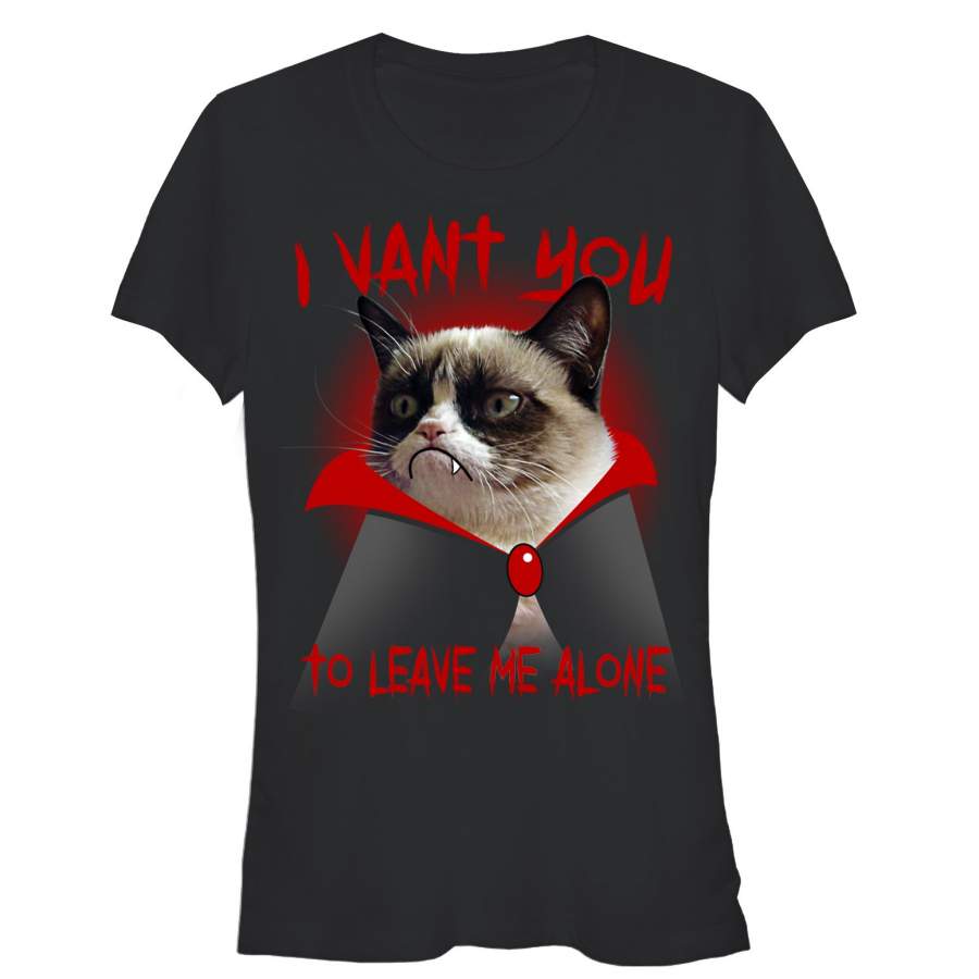 Grumpy Cat Junior’s Halloween Dracula Vampire  T Shirt Black