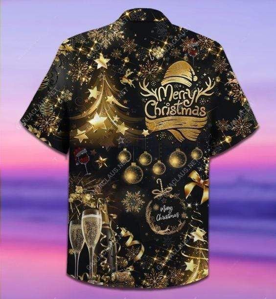 Buy Hawaii Aloha Shirts Merry Christmas Gold Bling Ha102482