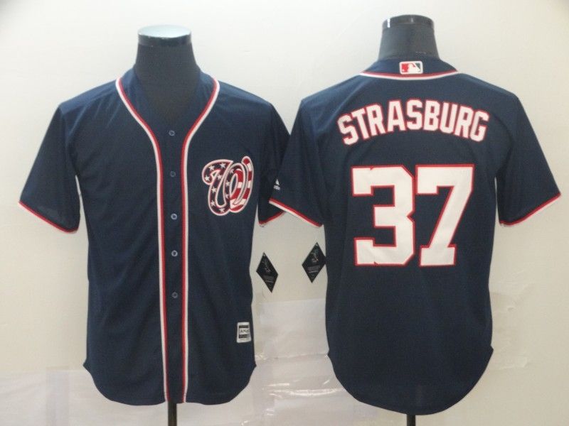 Washington Nationals Stephen Strasburg #37 Dark Blue Jersey