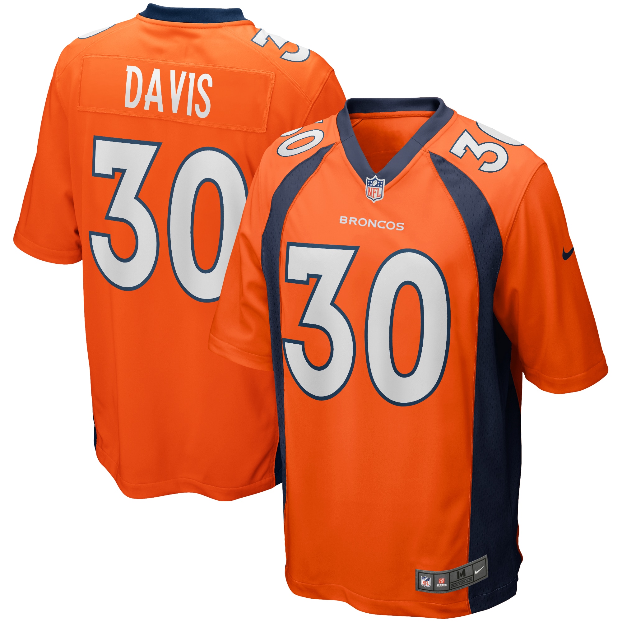 Terrell Davis Denver Broncos Game Retired Player Jersey – Orange