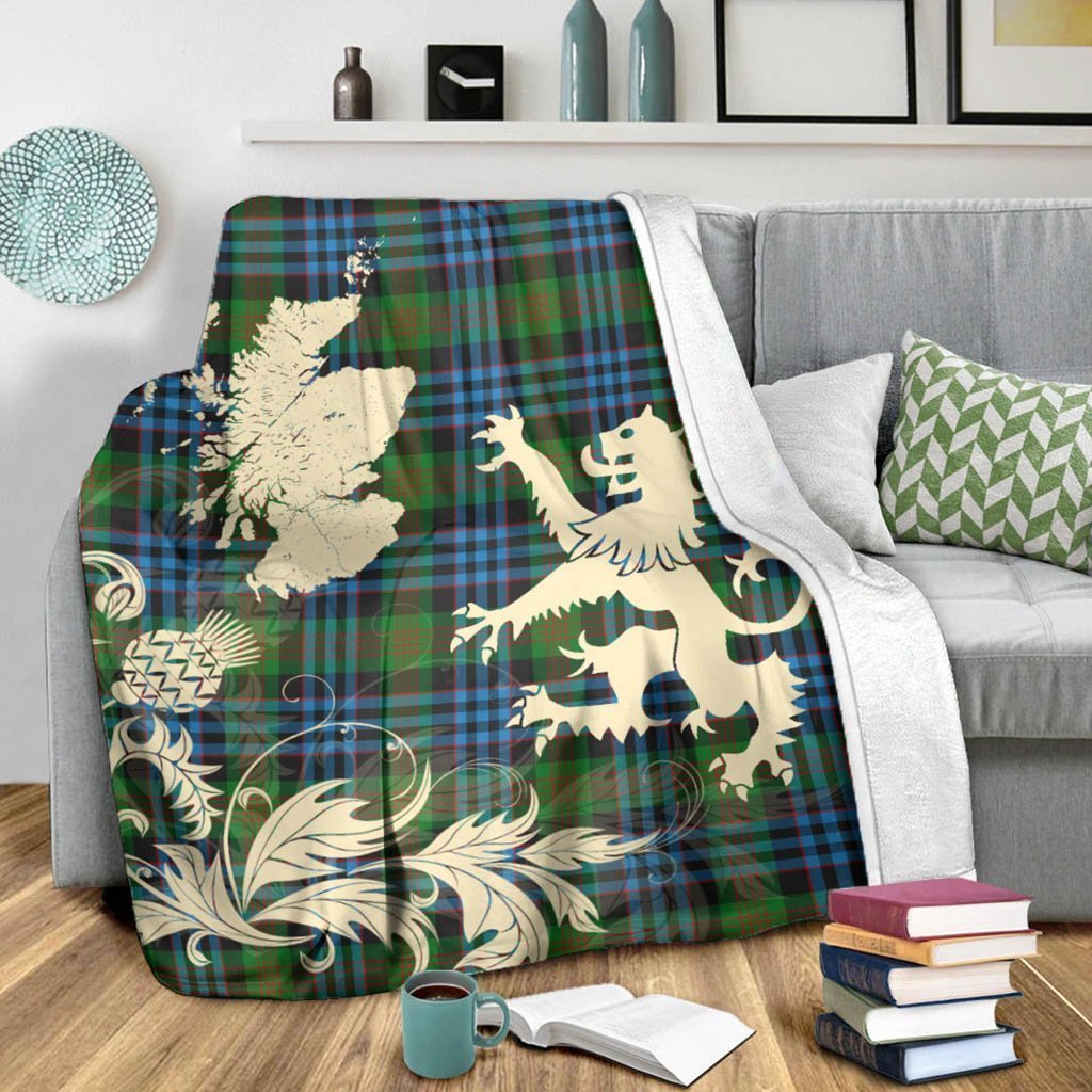 Tartan Blanket New Mexico Tartan Scotland Lion Thistle Map Plaid Blanket