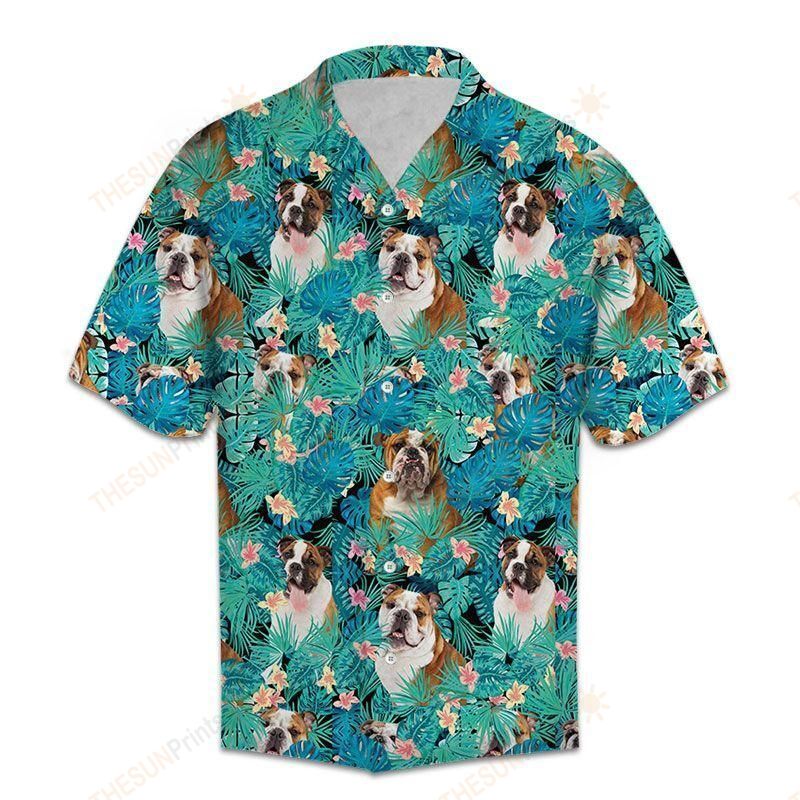 Bulldog Tropical Hawaiian Shirt Ha96841