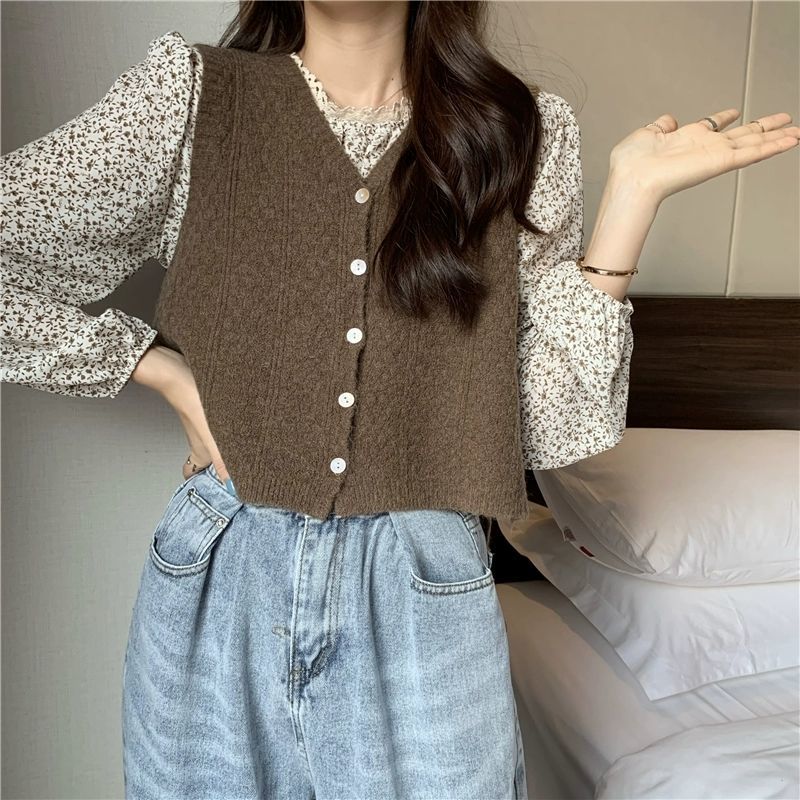 Sweater Vest Women Loose Crop Elegant Casual College Young Fashion Design Ulzzang Mujer De Moda Retro Kawaii Prairie Stylish Ins alx