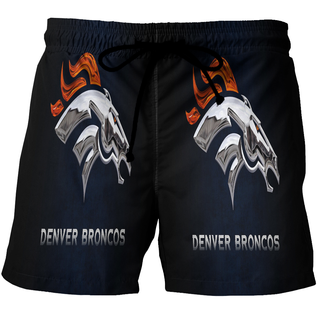 Denver Broncos Emblem V33 3D All Over Print Summer Beach Hawaiian Short