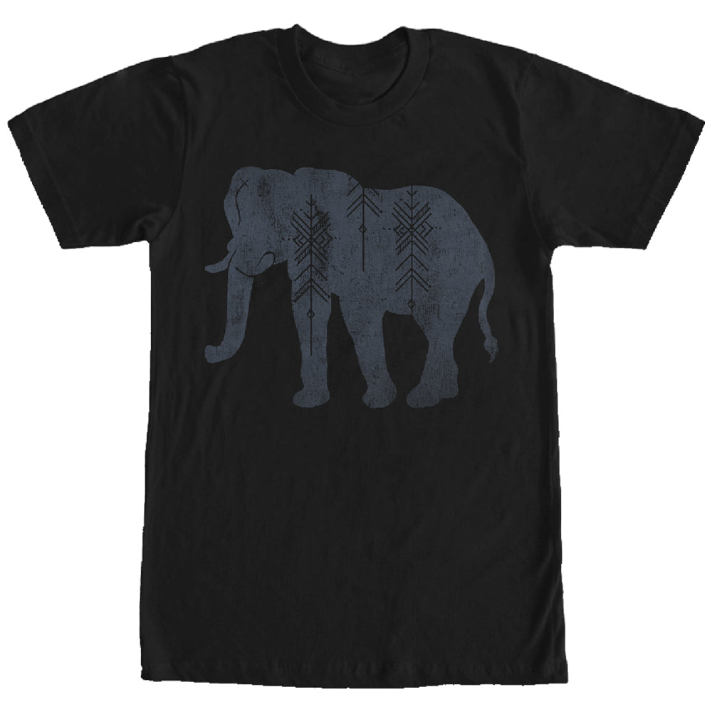 Chin Up Women’S Distressed Tribal Elephant  Boyfriend Tee