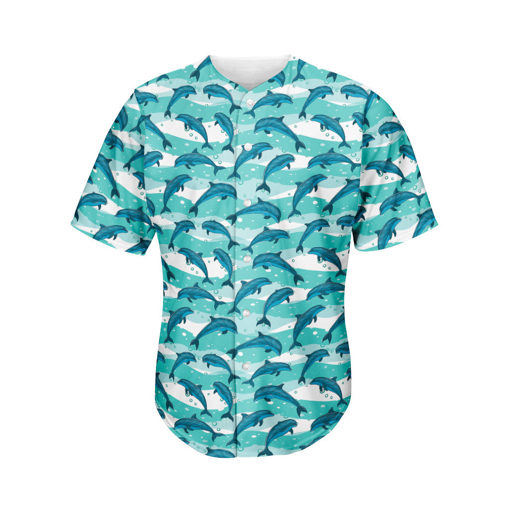 Dolphins In The Ocean Pattern Print Men’S Baseball Jersey 3D Print