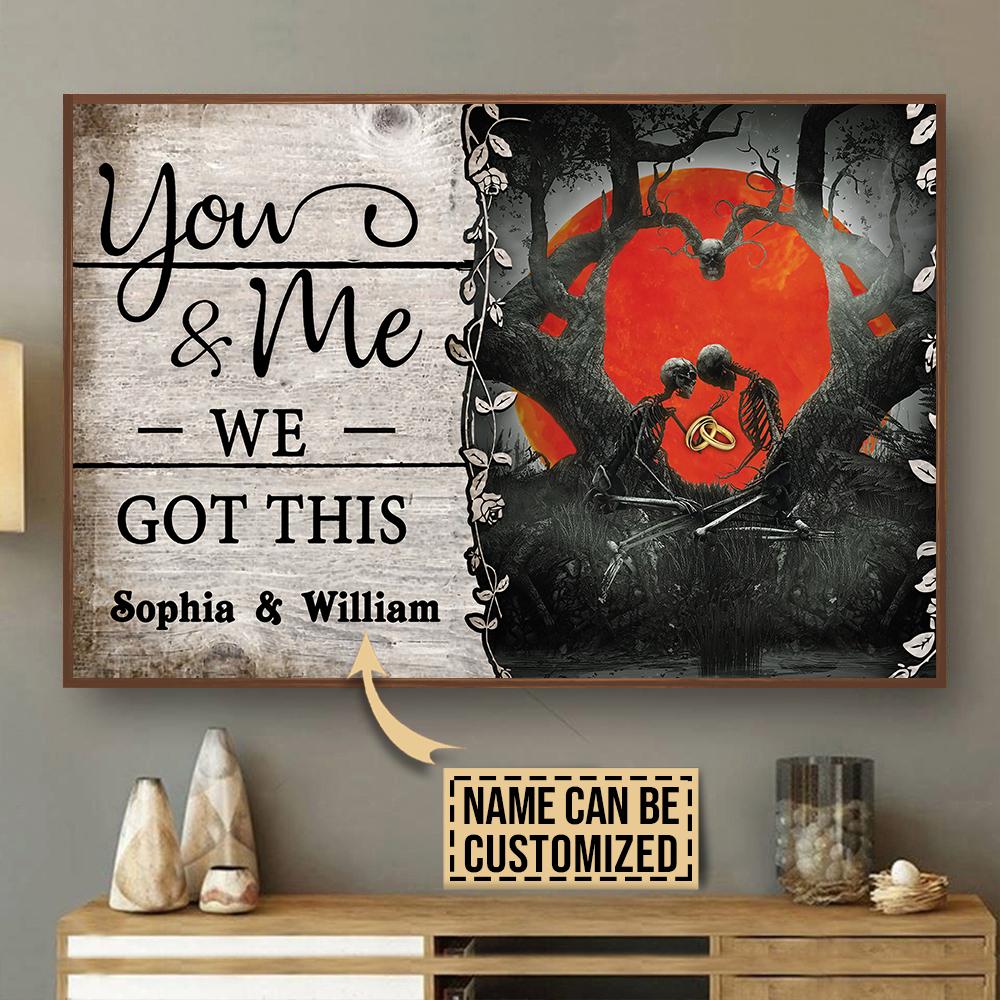Personalized Skeleton Couple You And Me Poster