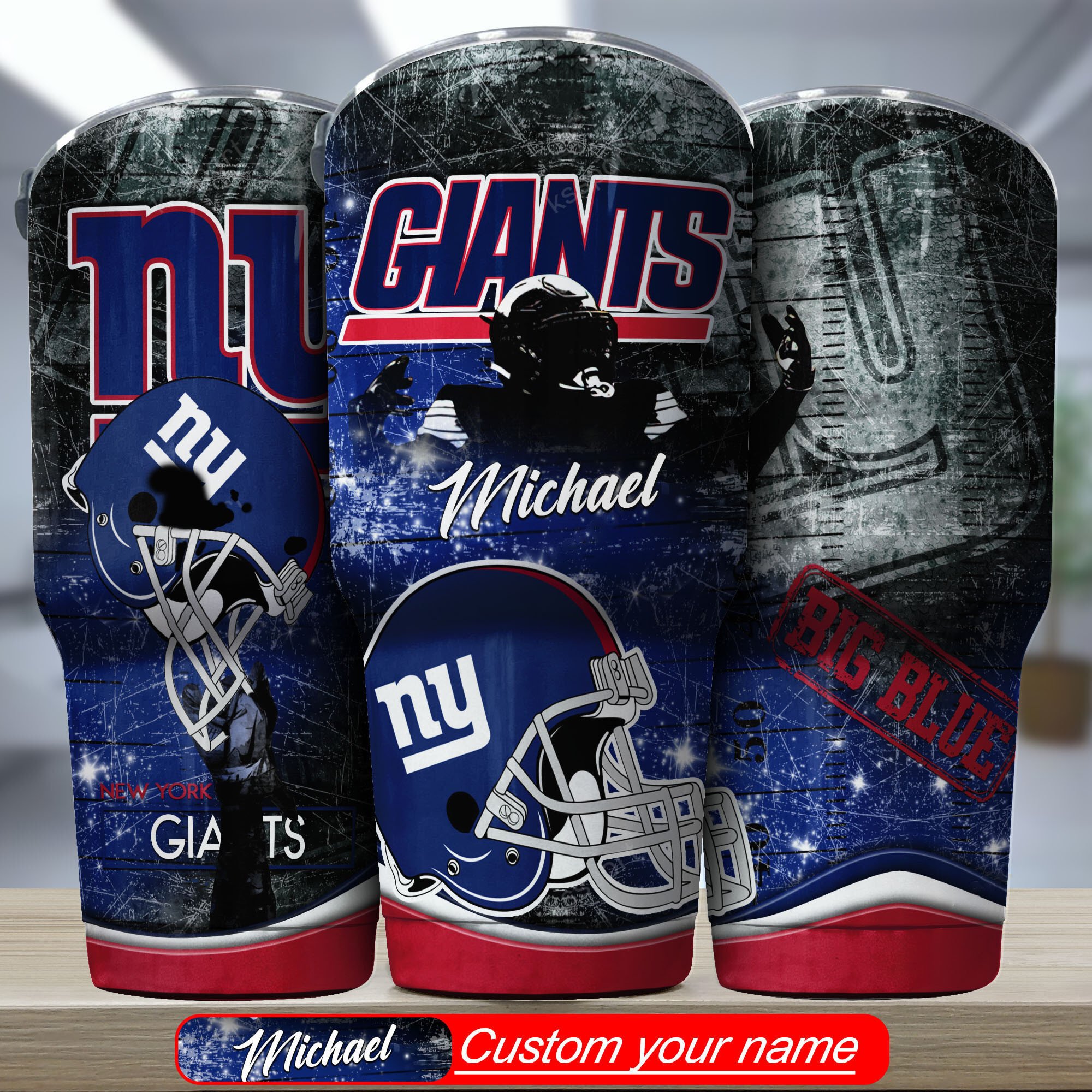 New York Giants Custom Name Tumbler Bg332