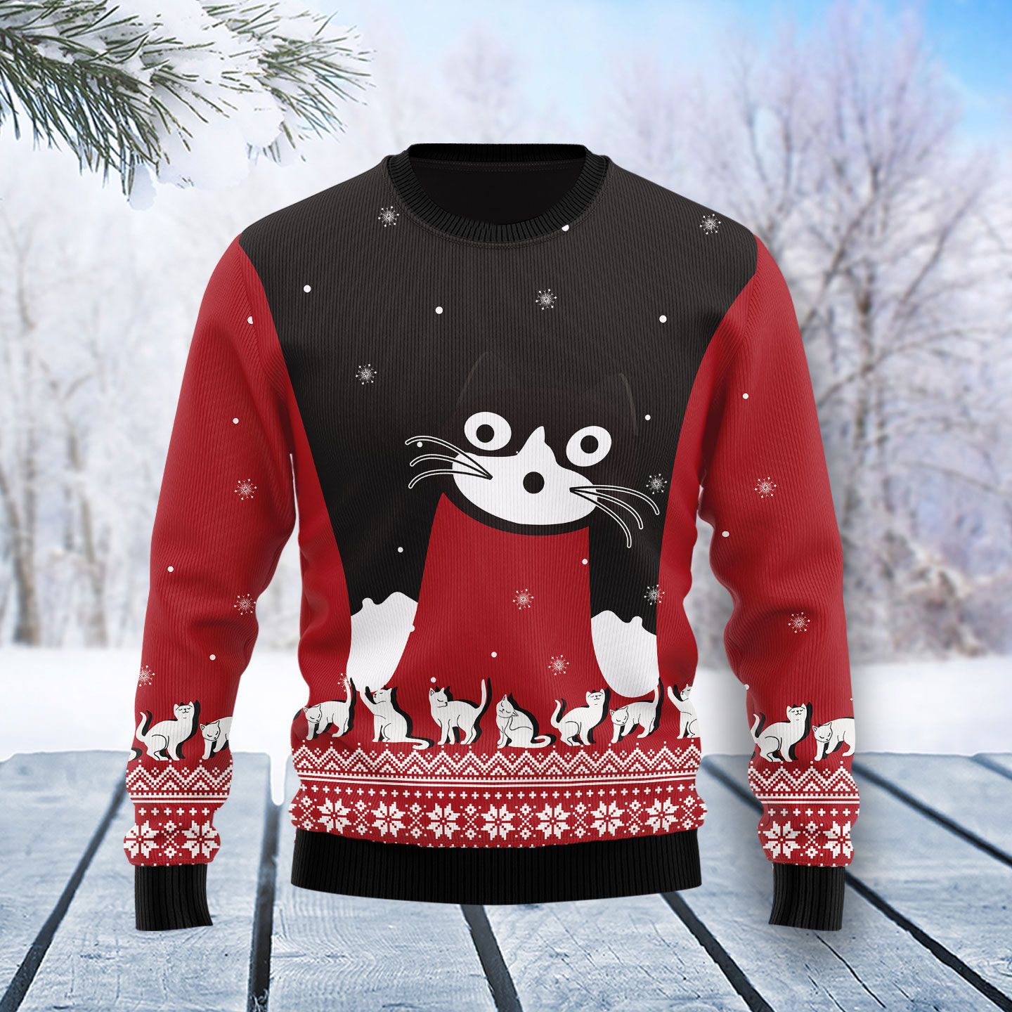 Cat Awesome TY0812 Ugly Christmas Sweater