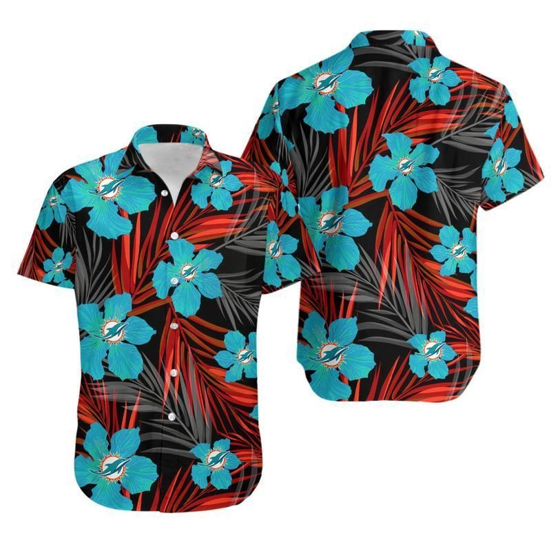 Miami Dolphins 2 Flower Hawaii Shirt And Shorts Summer Collection H97