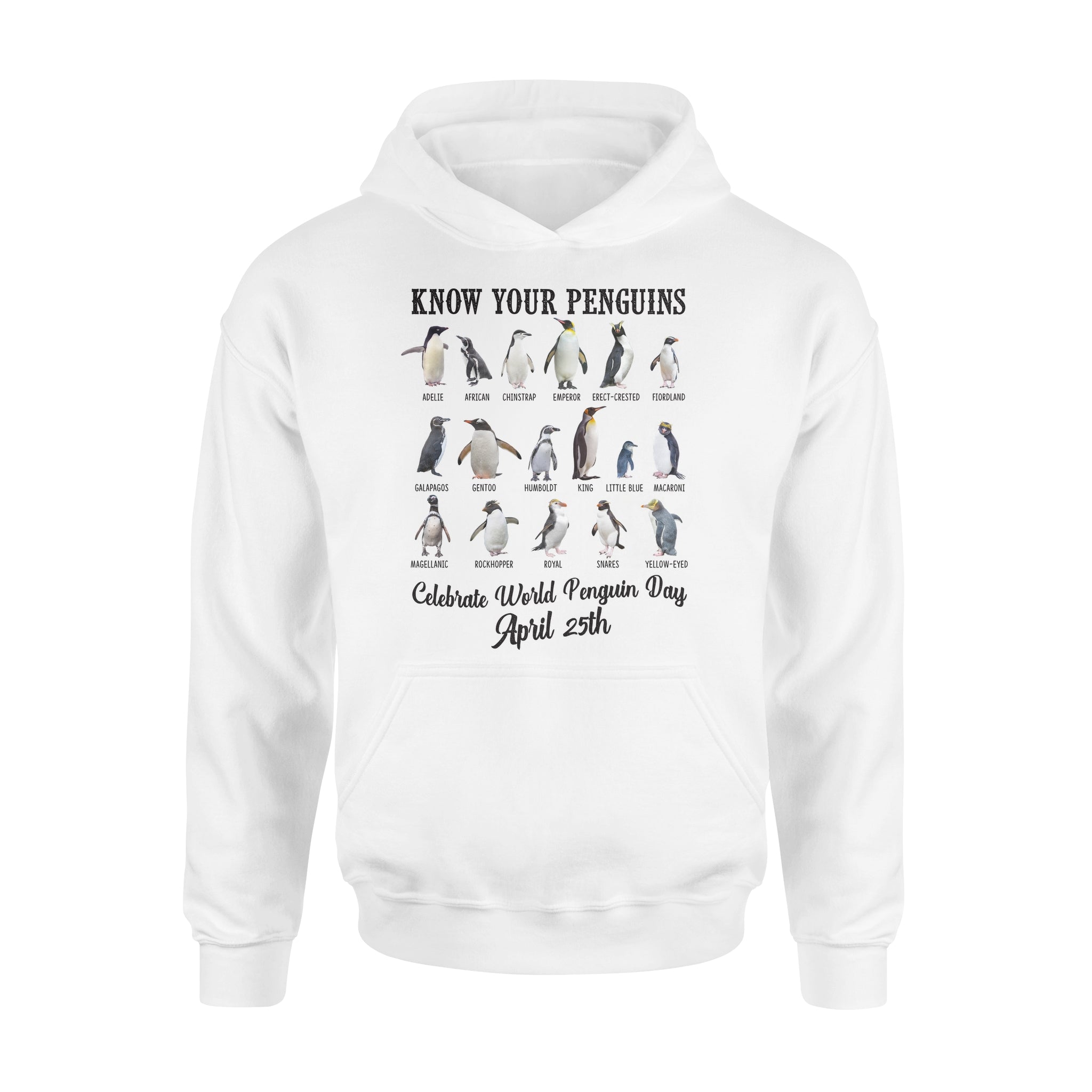 Penguin Celebrate – world penguin day april 25th – Standard Hoodie