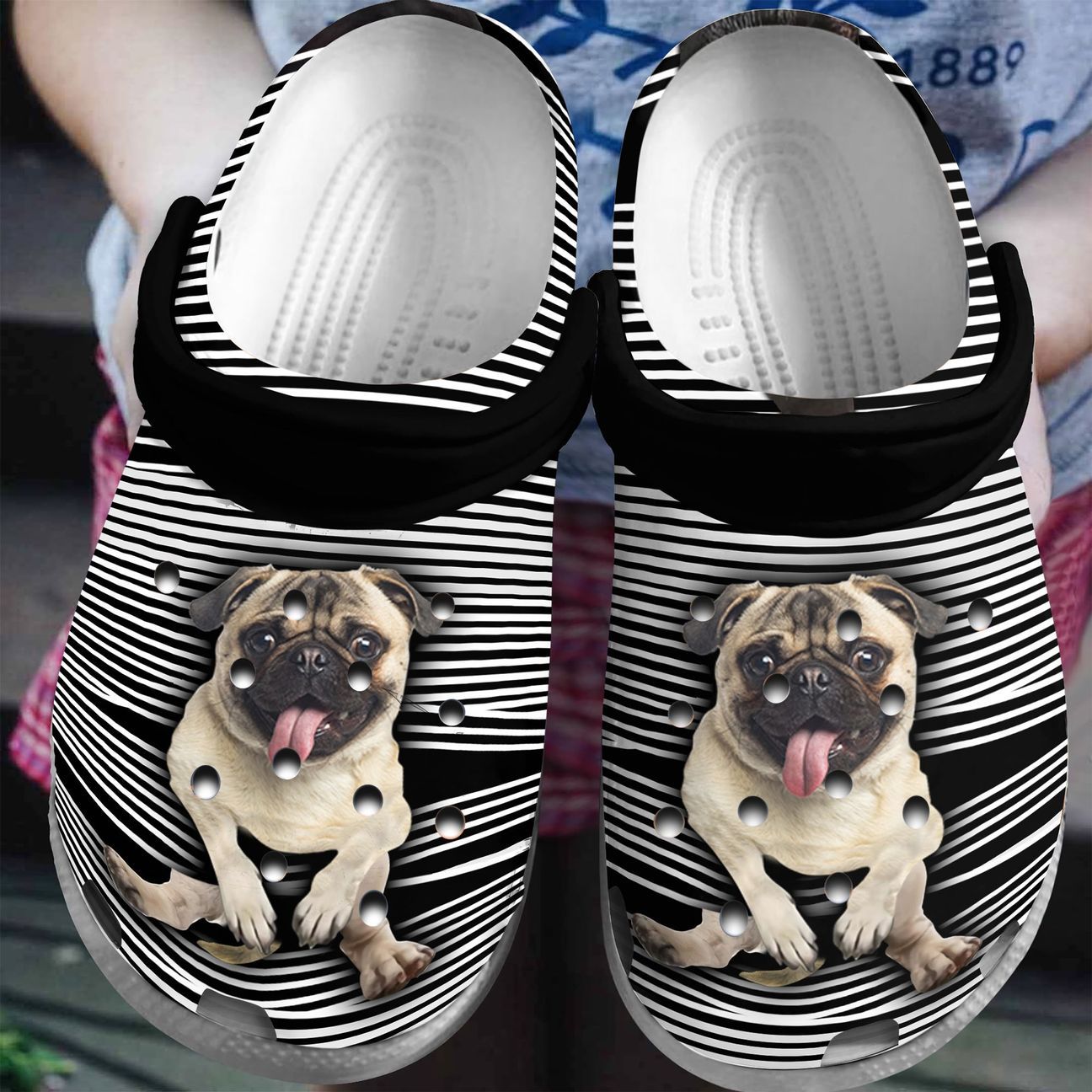 Pug Personalized Clog, Custom Name, Text, Color, Number Fashion Style For Women, Men, Kid, Print 3D Cute Puggy