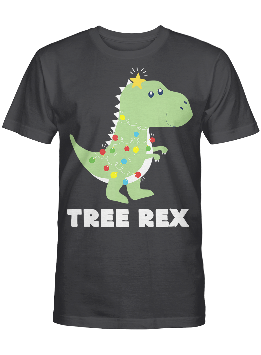 AmazeStyleZ Santa’s Reindeer, Ugly Christmas Sweater, Christmas Gift Ideas, Christmas Tree T Rex Dinosaur Funny Gift T-Shirt