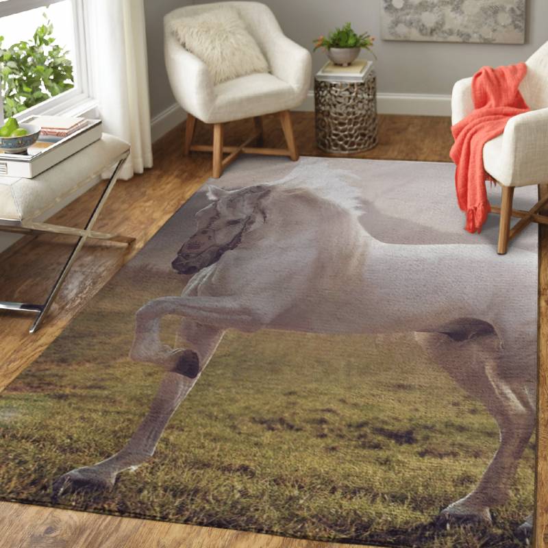 white horse artwork – Horses Area Rug Carpet