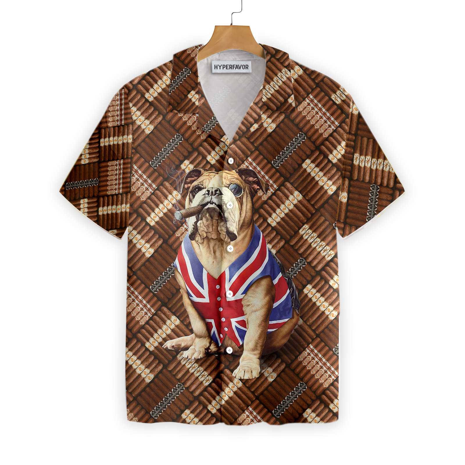 Cigars And Bulldog Shirt For Men Hawaii Ha74957