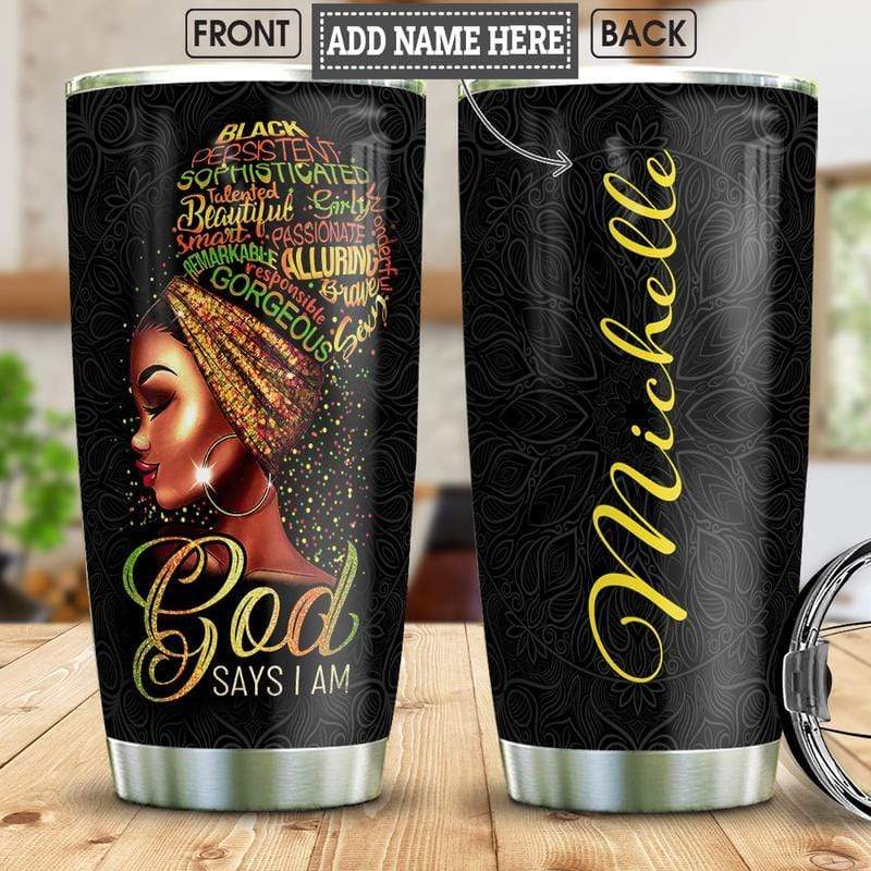 Black Queen God Say You Are Custom Name Steel Tumbler #Kv