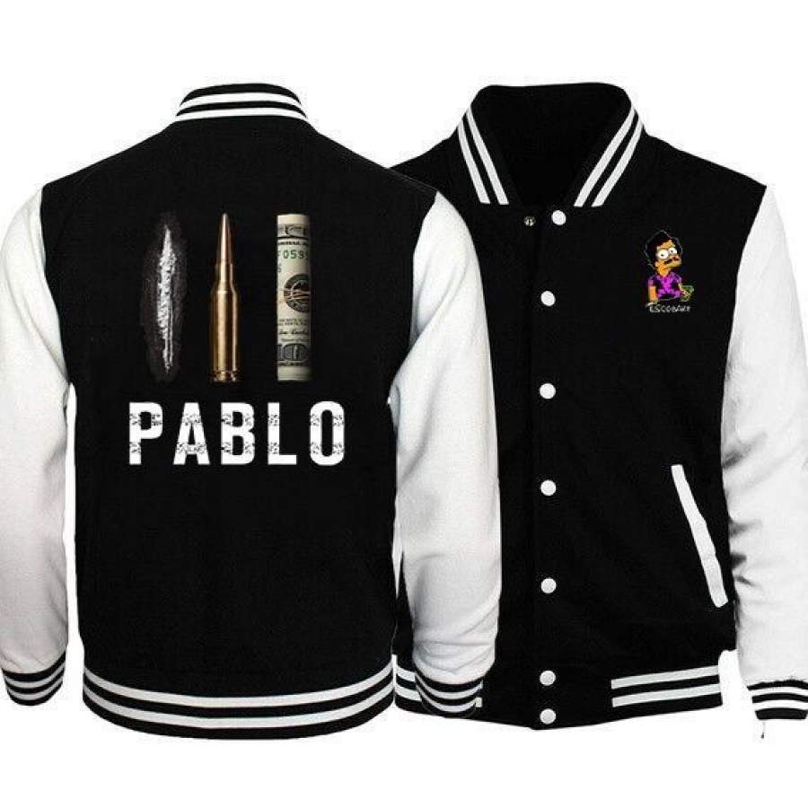 Pablo Escobar Dollar Cocaine Bullet Baseball Jacket Sweatshirt Winter Popular Soft Hoodie Sweatshirt Printed Cotton Hoodies Pop Jackets