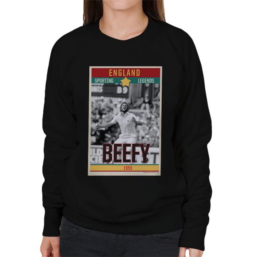 Sporting Legends Poster England Ian Botham Beefy 1955 Women’s Sweatshirt