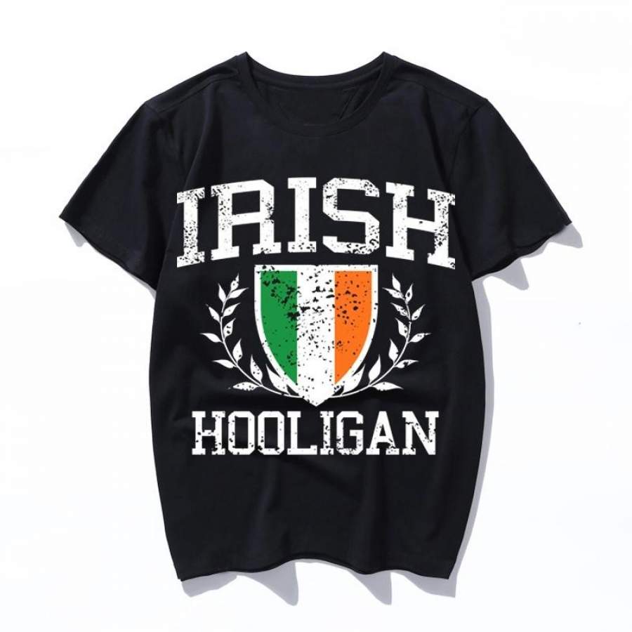 irish hooligan vintage distressed look New Arrival Funny Cartoon Printed Women men T Shirt Summer Short Sleeve Ladies T-Shirts Casual Clothes