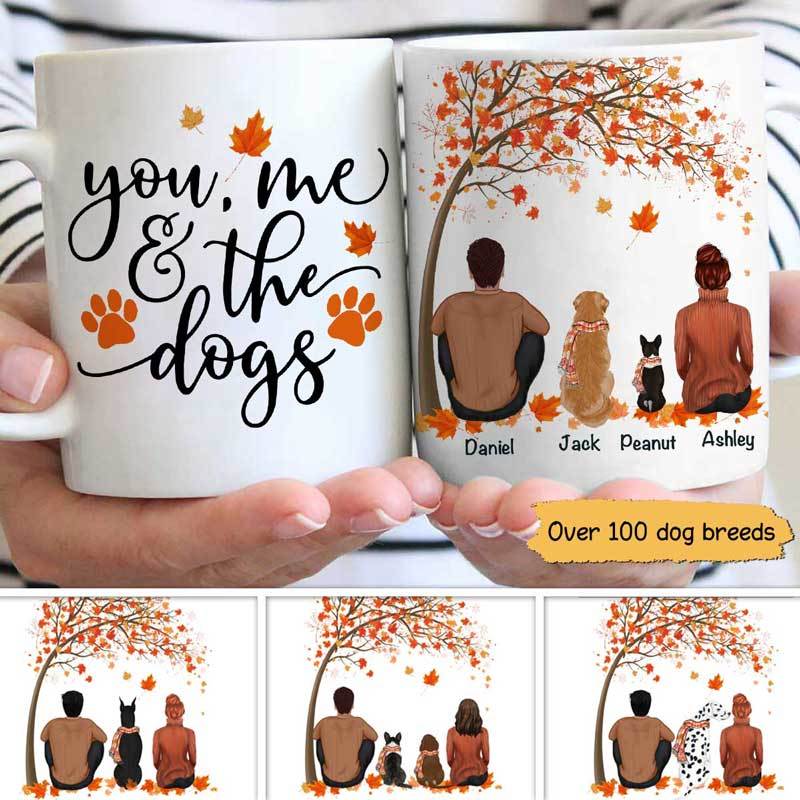 Fall Season You Me And The Dog Personalized Aop Mug