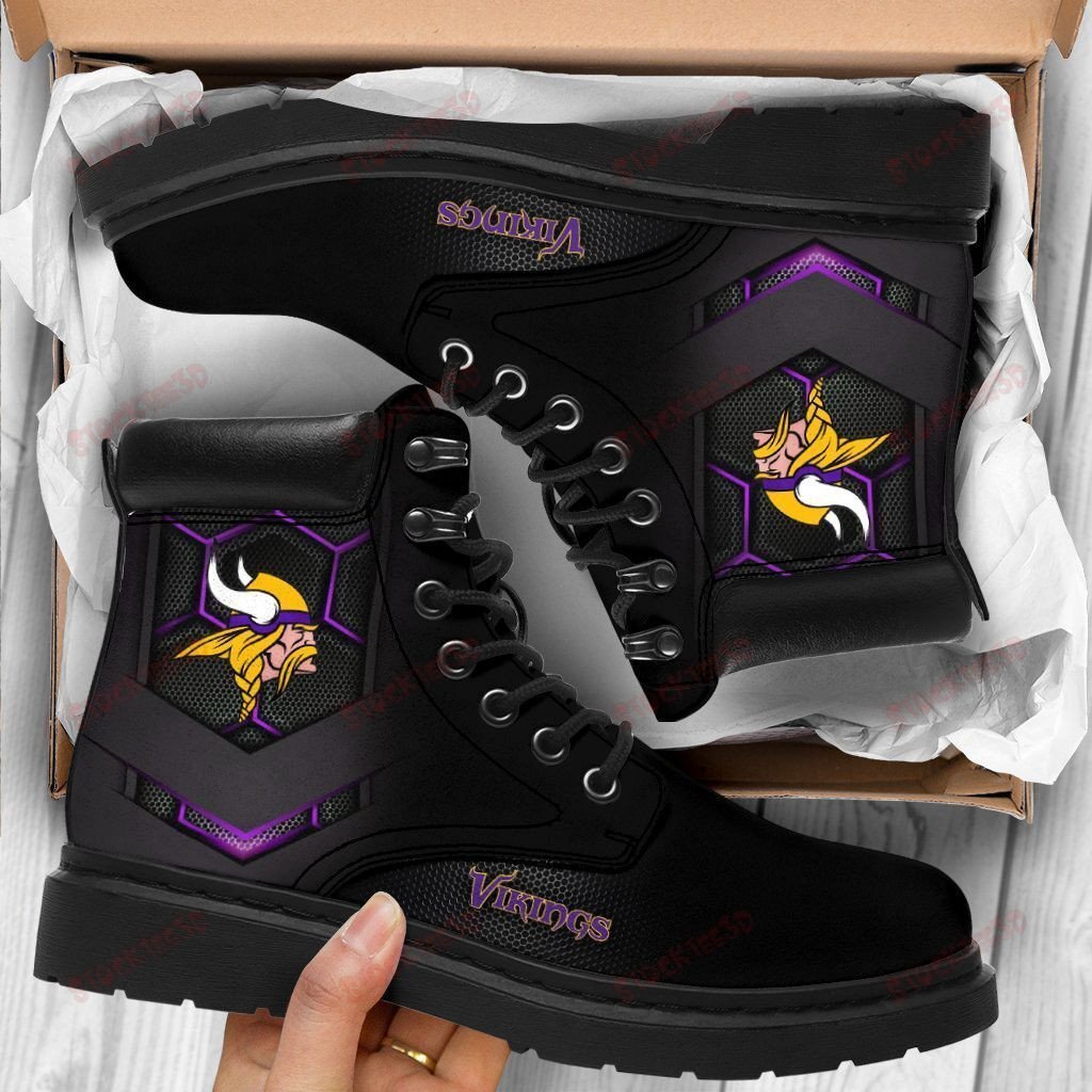 Minnesota Vikings Boots – Premium Shoes/ Premium Leather Boots – Gift For Sports Lovers 393