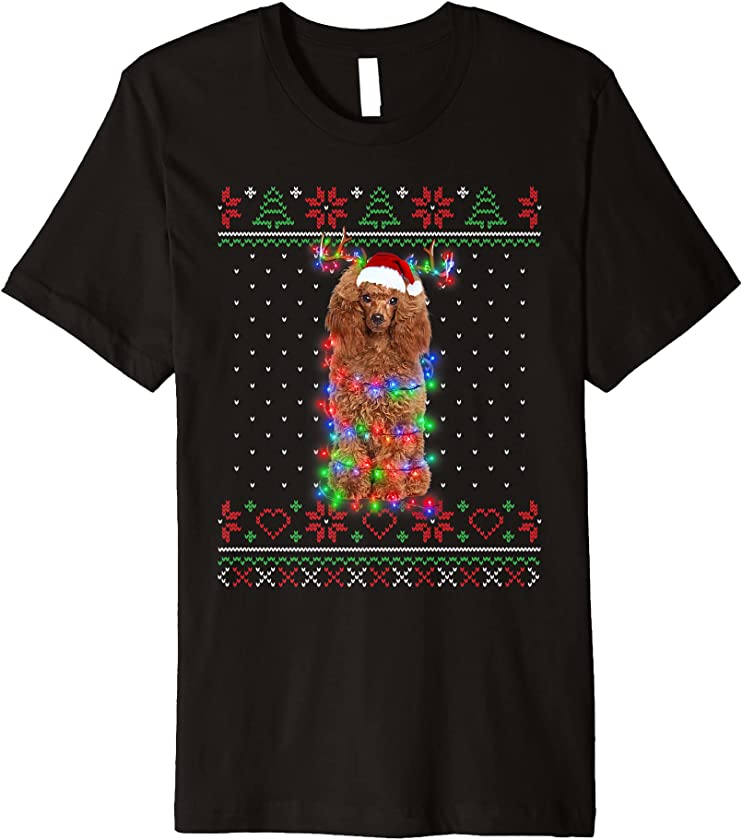 Poodle Dog Ugly Sweater Christmas Puppy Dog Lover Premium T-Shirt