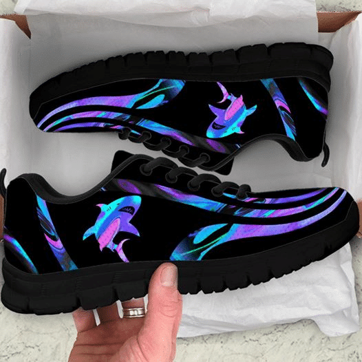 Shark Galaxy Shoes Running Birthday Gift Fashion Black Shoes Fly Sneakers