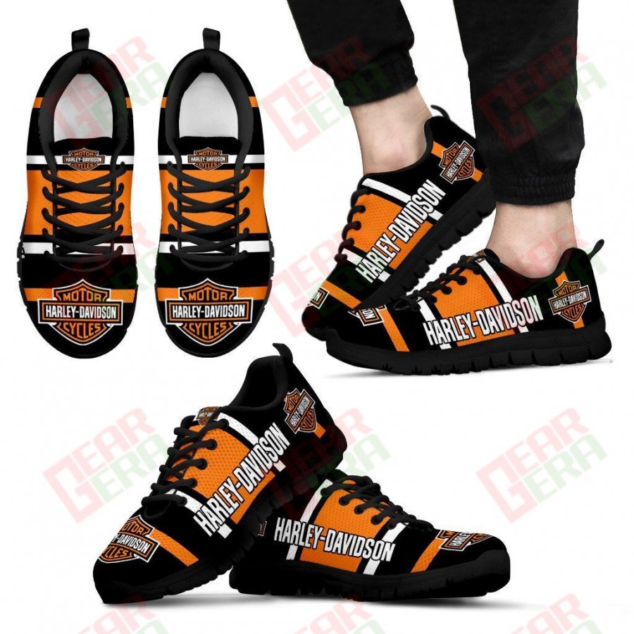 Harley Davidson Sneakers Mens Womens Motorcycle Lovers Custom Print Footwear Casual Riding Shoes GE288