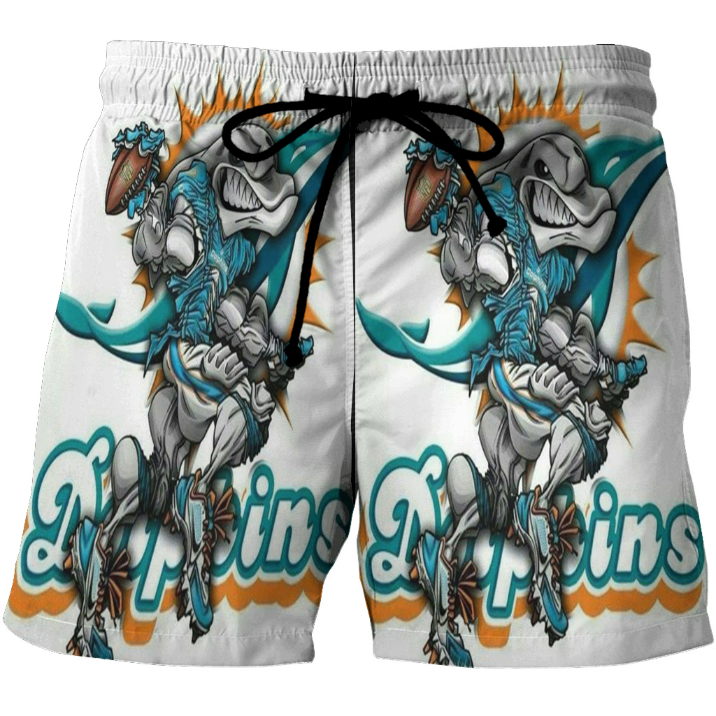 Miami Dolphins Art 2 3D All Over Print Summer Beach Hawaiian Short