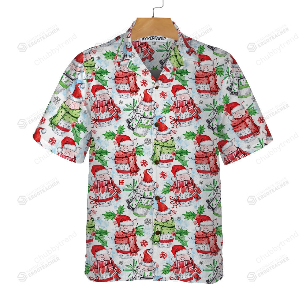 Merry Christmas Cute Pigs Hawaii Shirt Ha21060