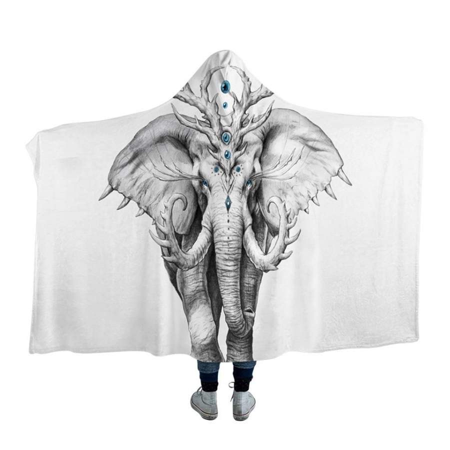 Elephant Soul Hooded Blanket