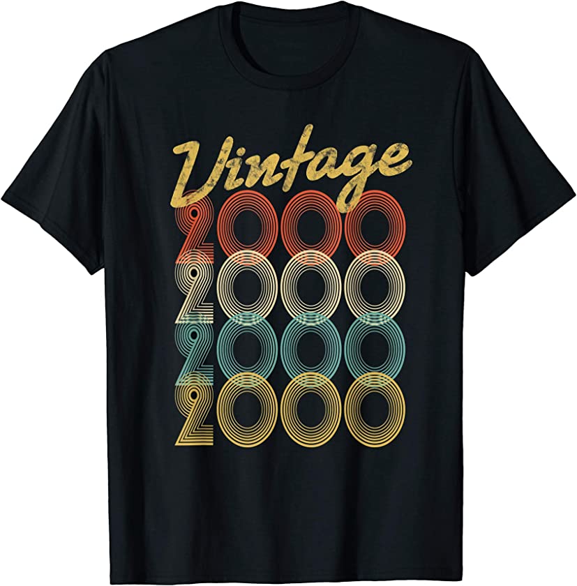 21st Birthday Gift Vintage 2000 Retro Pop Style 21 yrs old T-Shirt