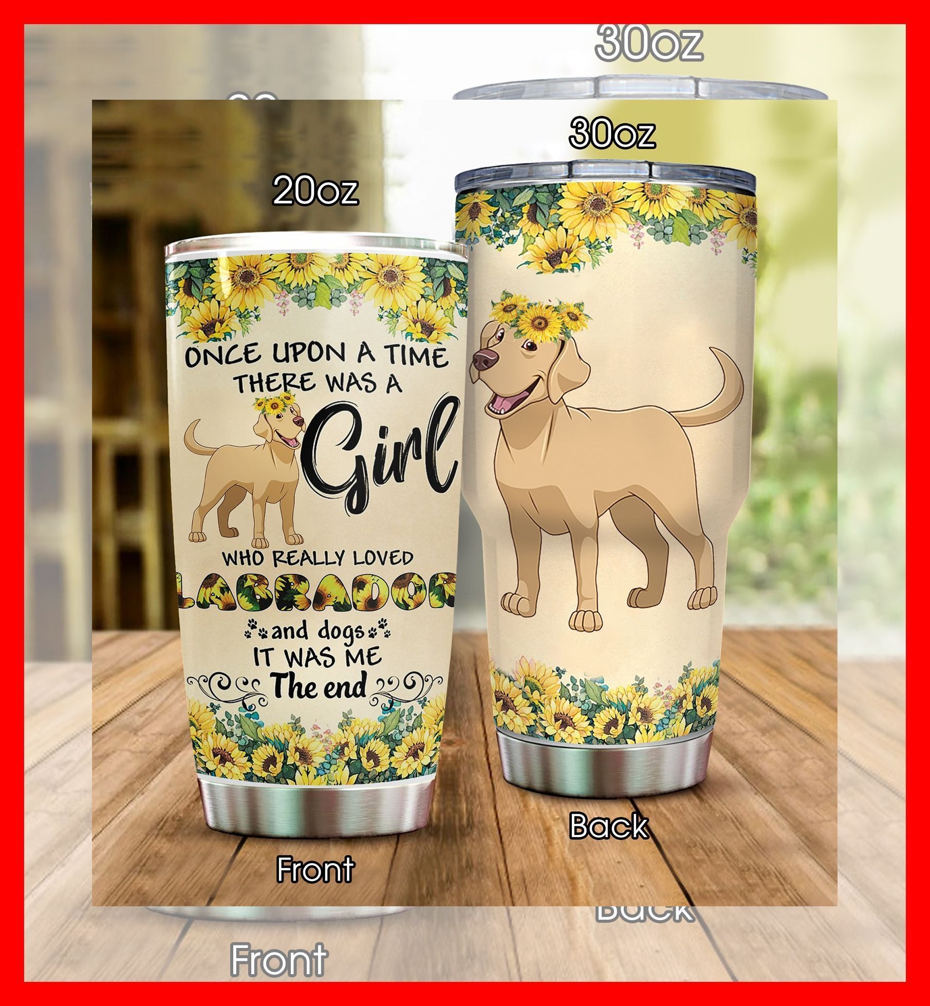 Dog – Ef.Sun Flower Labrador Tumbler /Oz