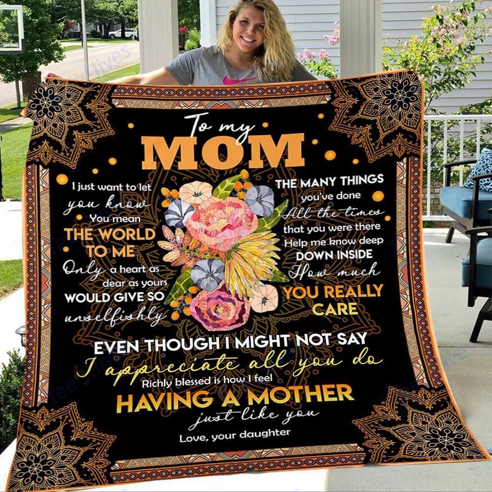 Custom Blanket To My Mom Blanket - Gift For Mom - Fleece Blanket