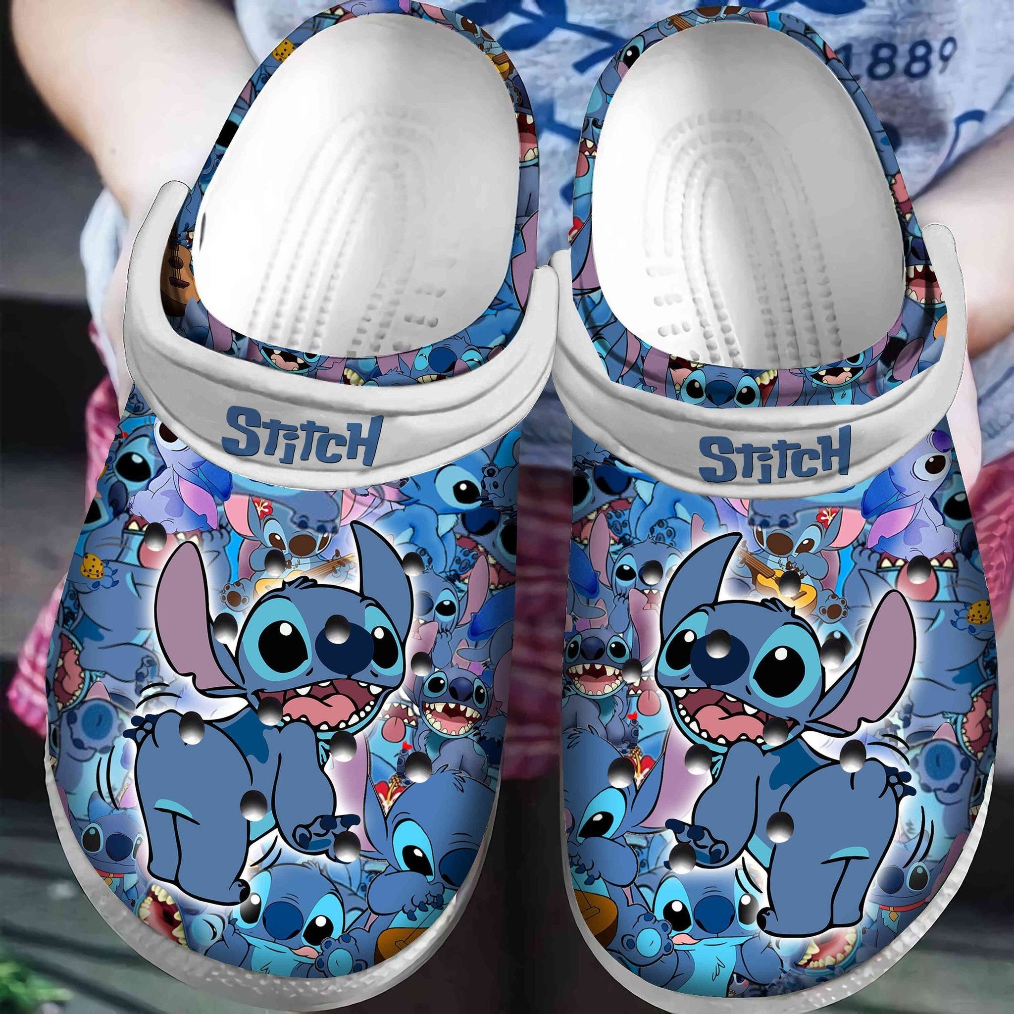 Stitch Lilo And Stitch For Men And Women Rubber Crocs Crocband Clogs