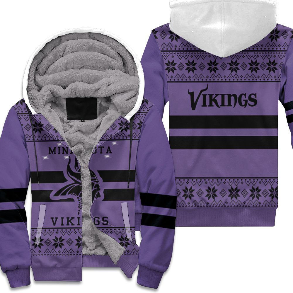 Minnesota Vikings Light Up Ugly Sweater 3D T Shirt Hoodie Sweatshirt Jersey Fleece Hoodie