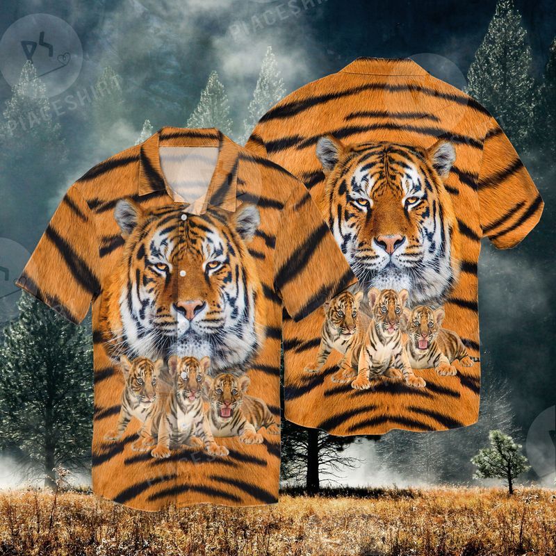 Big Cats Tiger Cute Nature Fashionable 3D Full Print Hawaiian Shirt