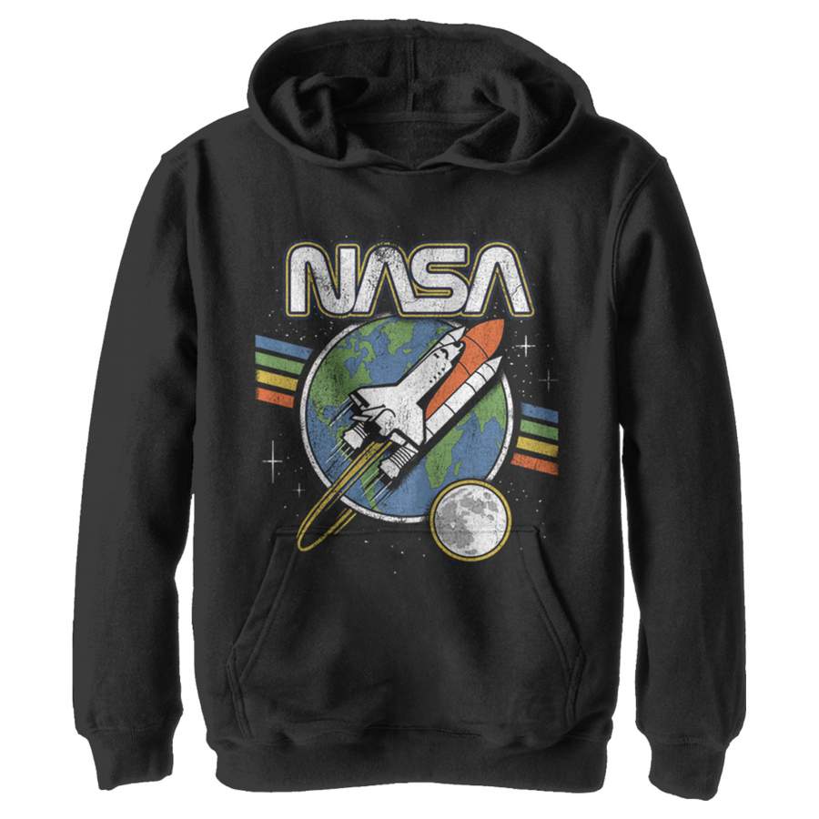 NASA Boy’s Retro Rocket Launch  Lightweight Hoodie