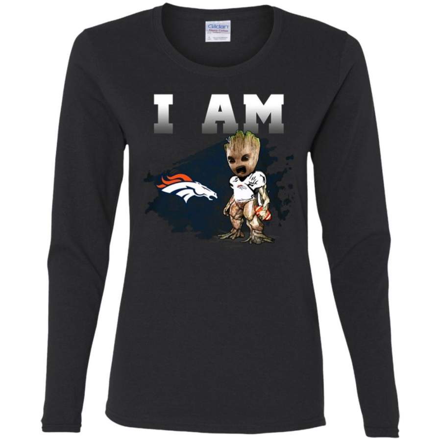 Denver Broncos I Am Groot Women Long Sleeve Shirt