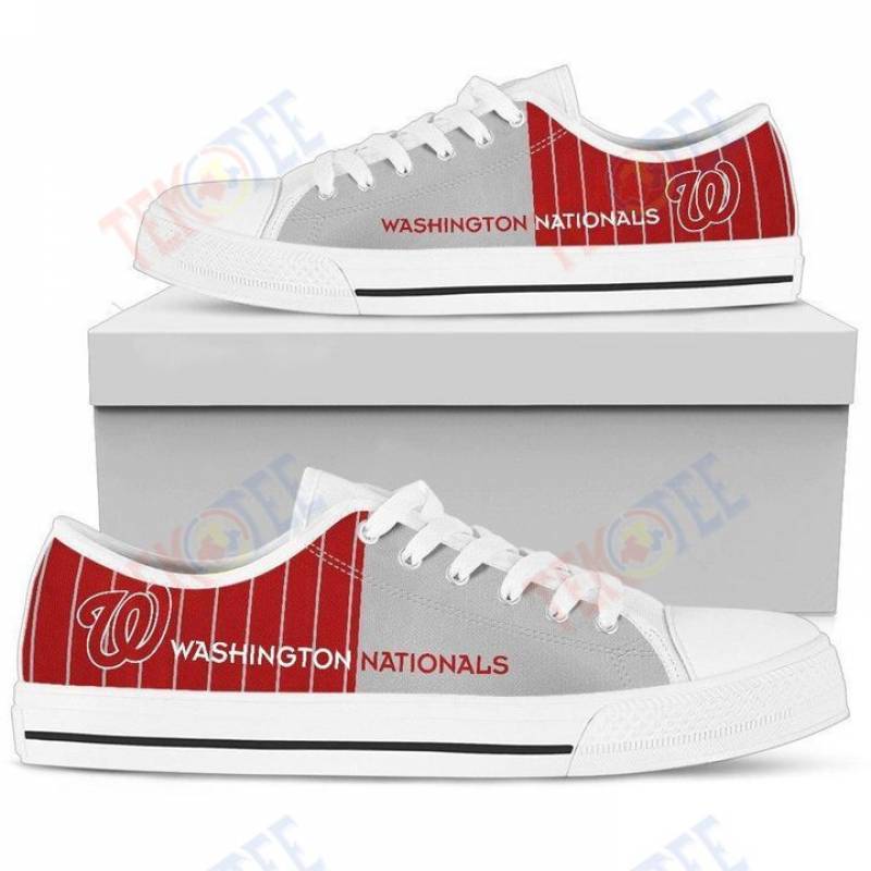 Mens Womens Cool Simple Design Vertical Stripes Washington Nationals Low Top Shoes Custom Print Footwear Converse Sneakers TMT798